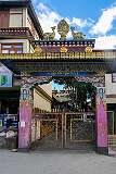 The gate of the Lower Gompa, a division of the Gontse Gaden Rabgyel Ling Monastery at the end of the main market area in Bomdila.