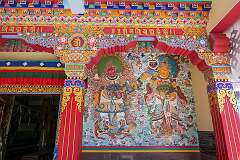 Wall paintings at the entrance to the main assembly hall of the Upper GRL Monastery.