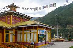 The Jangchub Choeling Kalachakra Gompa in Dirang, built in a very short time and inaugurated by the 14th Dalai Lama on 17 April 1983.