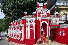 A temporary temple for the Navaratri Festival, on the corner of the main road and State Museum Road in Itanagar.