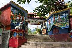 The entrance to the Gompa Buddhist Temple on top of a hill in Itanagar.