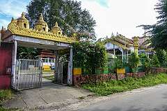 Entrance to the Therevada Buddhist temple, Vivek-Vihar, a Burmese temple, on the outskirts of Itanagar.