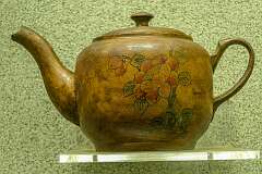 A wooden teapot of the Mancho people in Tawang district, in the northwest of Arunachal Pradesh, in the State Museum of Itanagar.