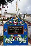 Memorial to the heroes of the 1962 war with China, depicting two Snow Lions holding three jewels, Tibetan Buddhist symbols; at the Tawang War Memorial.