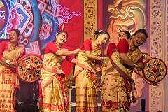 The Assamese Culture Troupe of Tawang performing the Bihu Dance from Assam.