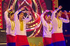 A modern dance by young women at the Festival of Tawang.