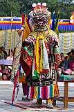 A masked dancer during a spiritual dance at the Drub-chod-Chen-Mo Cum Bomdila Torgya.