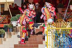 Participants in the spiritual dance walk from the main hall of the Monastery to the dancing ground.