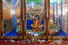 A shrine in the Upper Gompa of the Gontse Gaden Rabgyel Ling Monastery in Bomdila.