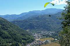 A paraglider above Yazali.