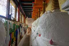 Chortens inside Urgelling Monastery, just southeast of Tawang.