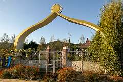 A Danyi Piilo (Donyi Polo) shrine in Bulla Village.&nbsp;The term means “Sun–Moon” (Donyi = Sun, Polo = Moon), revered as the eternal eyes of the divine, watching over truth and justice.