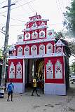 A temporary temple in Gandhi Basti Road, for the Navaratri Festival.