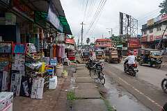 The main street in Sonari. 45 kilometres east of Sivasagar.