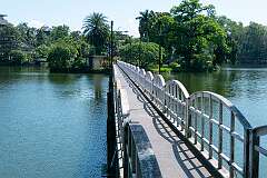 The bridge to Padum Pukhuri Island from the Kekorapool Park in Tezpur.
