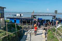 The Nimati Ghar Car Ferry across the Brahmaputra River from Nimati Ghat, 16 kilometres north of Jorhat.