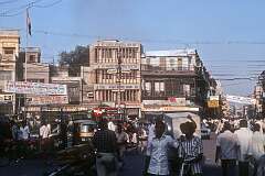 A busy city square, Old Delhi.