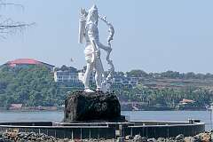 The Statue of Lord Parashuram on the Mandovi River; Bhagwan Parshuram is the sixth avatar (incarnation) of Lord Vishnu.