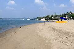 The beach at Miramar, one of the most visited beaches of Goa.