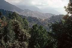 View to McLeod Ganj, a suburb of Dharamshala, the winter capital of Himachal Pradesh.
