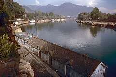 The Jhelum River with its many houseboats.