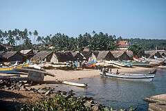 The fishing harbour of Vizhinjam, 16 kilometres south of Thiruvananthapuram.