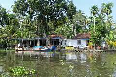 Along the canal in Mullakal, on the backwaters of Alappuzha.