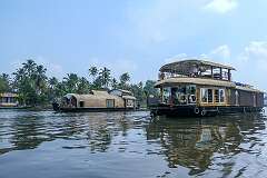 Houseboats on the Pamba river, Meenappally, near Alappuzha.