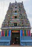 The elaborately carved “gopuram” (gateway tower)&nbsp;of the Kidangamparambu Sree Bhuvaneswari Temple.