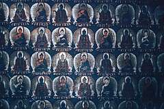 Wall painting of many Buddhas at Alchi monastery.