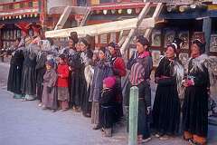 Ladakhi women and children attending the ceremony in Hemis Gompa.