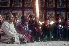 People watching the ceremony in Hemis Gompa.