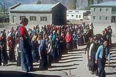 Girls at assembly in the Girl's High School in Leh.