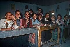 Students in class in the Girls' High School.