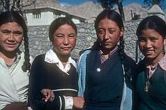 Four girls outside their High School in Leh.