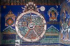 One of the many wall paintings in Thikse Gompa.