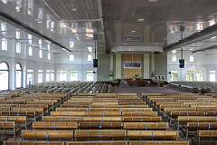 The main hall of of Solomon's Temple, that can hold 3,000 people. The temple is square, with sides of about 55 metres and twelve main doors.