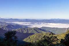 View into the valley with clouds, near Sihphir, 13 kilometres north of Aizawl.