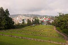 View to the city and the Ao Baptist Church from the Commonwealth World War II Cemetery (Kohima War Cemetery), the site of heavy fighting between Allied troops and Japanese.