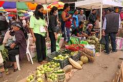 Vegetables for sale in the T-Khel Daily Market in Kohima.