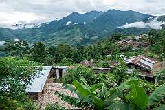 In the Konyak Naga village of Sheanghah Chingnyu: view to the southeast from the church.
