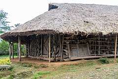 The Angh's house in the village of Sheanghah Chingnyu. Angh is the traditional chief or king of the Konyak Naga tribe, holding significant authority.