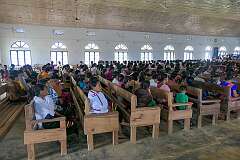 The congregation in Sheanghah Chingnyu Church, a Baptist church, affiliated with the Nagaland Baptist Church Council (NBCC).