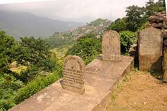 Grave memorials in the  Angami Naga village of Khonoma to Naga fighters, who battled the Indian Army in the 1950s.