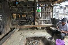 The porch of the “morung”, the traditional men's dormitory, in Khonoma Angami Naga village.