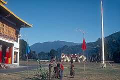 The grounds of the Tsuglakhang Monastery and Royal Chapel of the Chogyals, the monarchs of the former Kingdom of Sikkim, whose family still lives in the Palace.