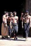 Young men on pilgrimage in the Sri Rangathaswamy Temple, Srirangam
