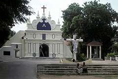 Luz Church, the oldest church in Chennai, built by the Portuguese in the 16th century and dedicated to Our Lady of Light. It is in Mylapore neighbourhood in the south of the city