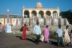 The Kothandaramaswamy Temple, dedicated to the Hindu deity Rama, constructed about 500-1000 years ago. It is the only historical structure to survive the 1964 cyclone.