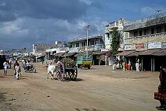 The main street in the village of Sikkal, 80 kilometres west of Rameswaram, on the road to Kanniyakumari.